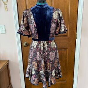 Rebecca Taylor silk blend metallic dress size 2